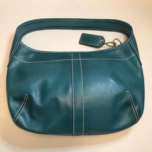 Coach small leather shoulder bag (turquoise)